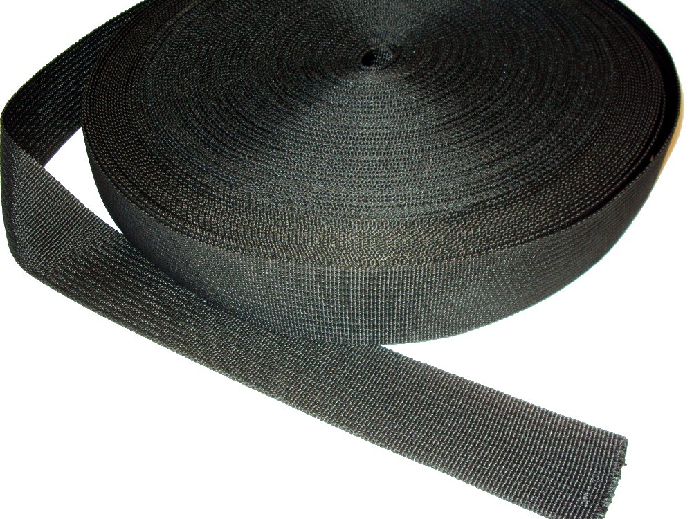 Popruh 40mm černý (pevně tkaný)