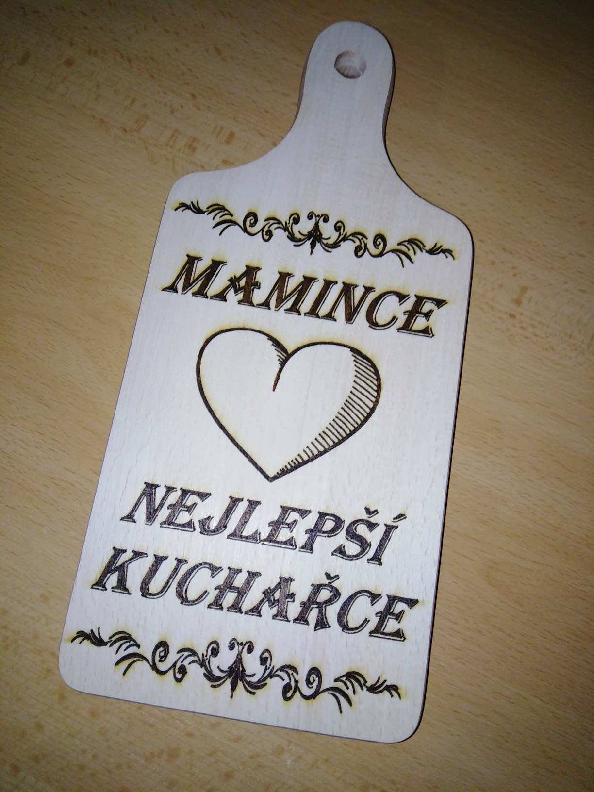 Dřevěné prkýnko 27x12x1,5 cm  (motiv na zakázku)