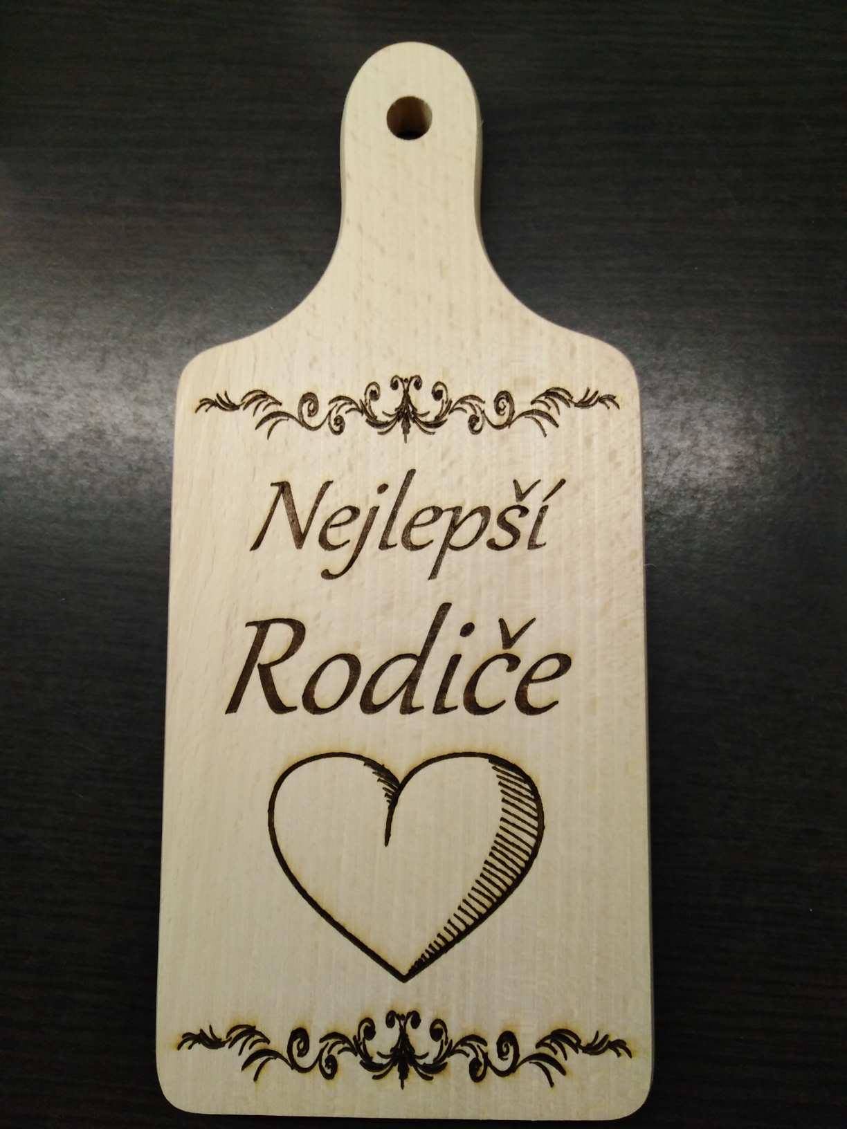 Dřevěné prkýnko 27x12x1,5 cm  (motiv na zakázku)