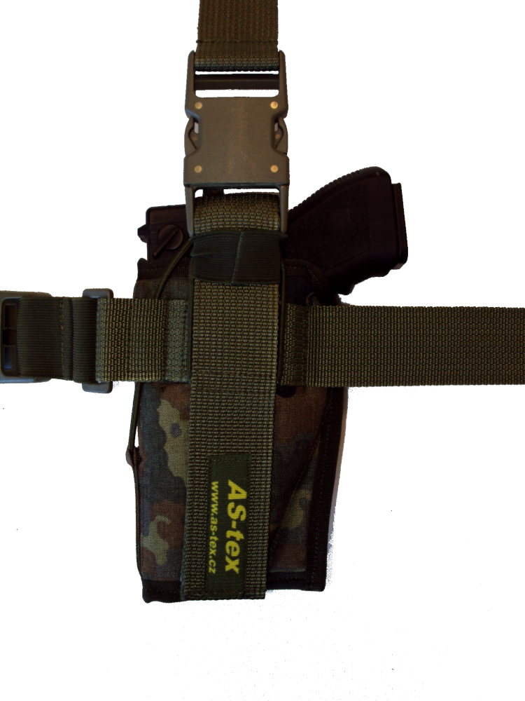 Pouzdro na pistoli s dvojím jištěním stehenní - Flecktarn - Gen.2