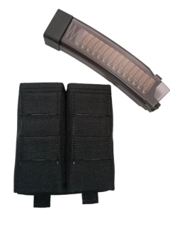 Fast kydex samosvorná dvoj sumka EVO 3 scorpion / MP5 / MP7 molle - černá