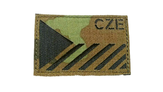 Nášivka Laser Cut - Česká vlajka 8x5cm (CZE)  - vz.95/černá