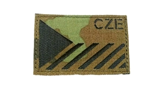 Nášivka Laser Cut - Česká vlajka 8x5cm (CZE) - vz.95/černá