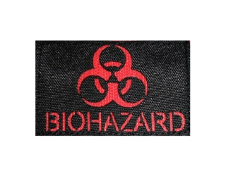 Nášivka Laser Cut - Biohazard 8x5cm - červená