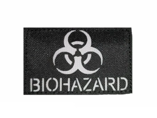 Nášivka Laser Cut - Biohazard 8x5cm - šedá